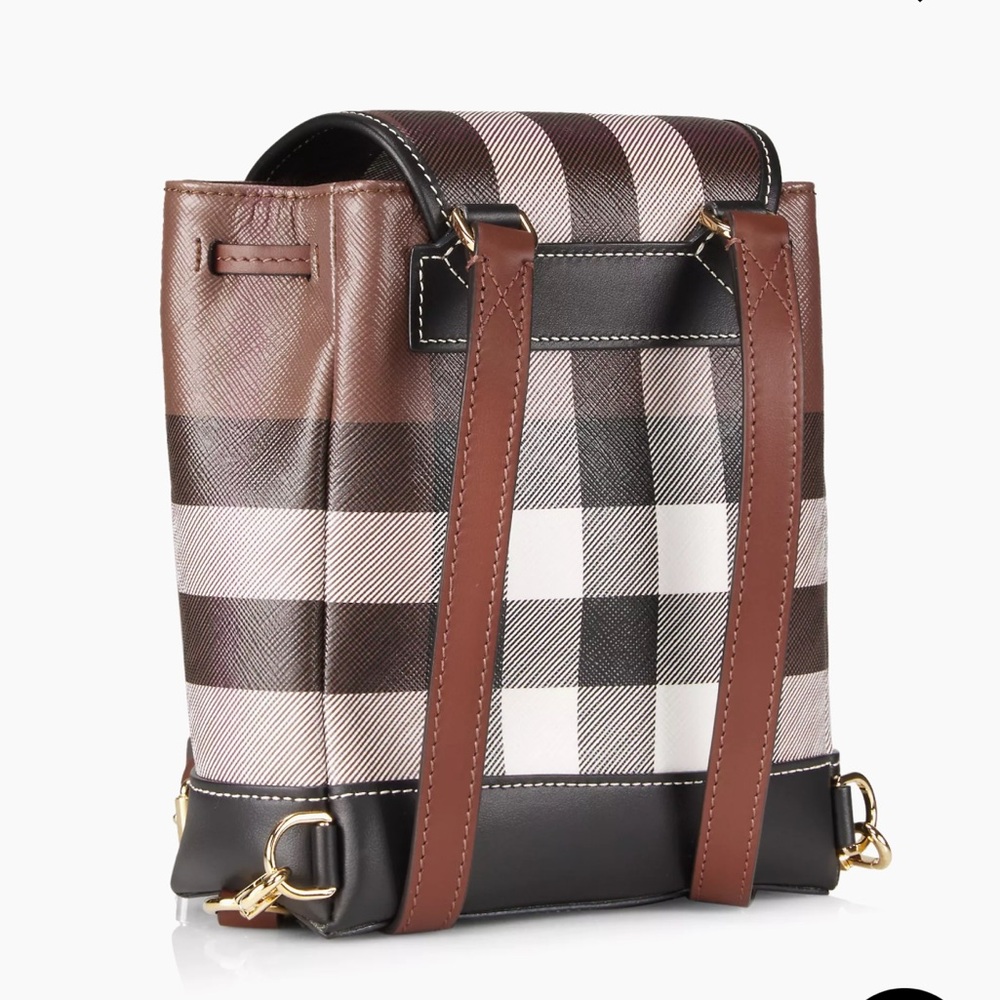 Burberry Micro Check Coated Canvas Backpack - Picture 2 of 5